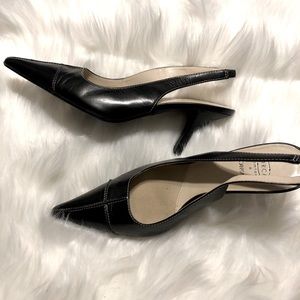 Joan and David Black sling backs